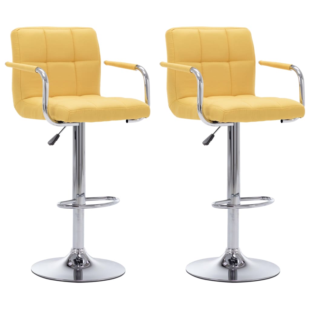 Chaises de bar lot de 2 jaune tissu - XIOS