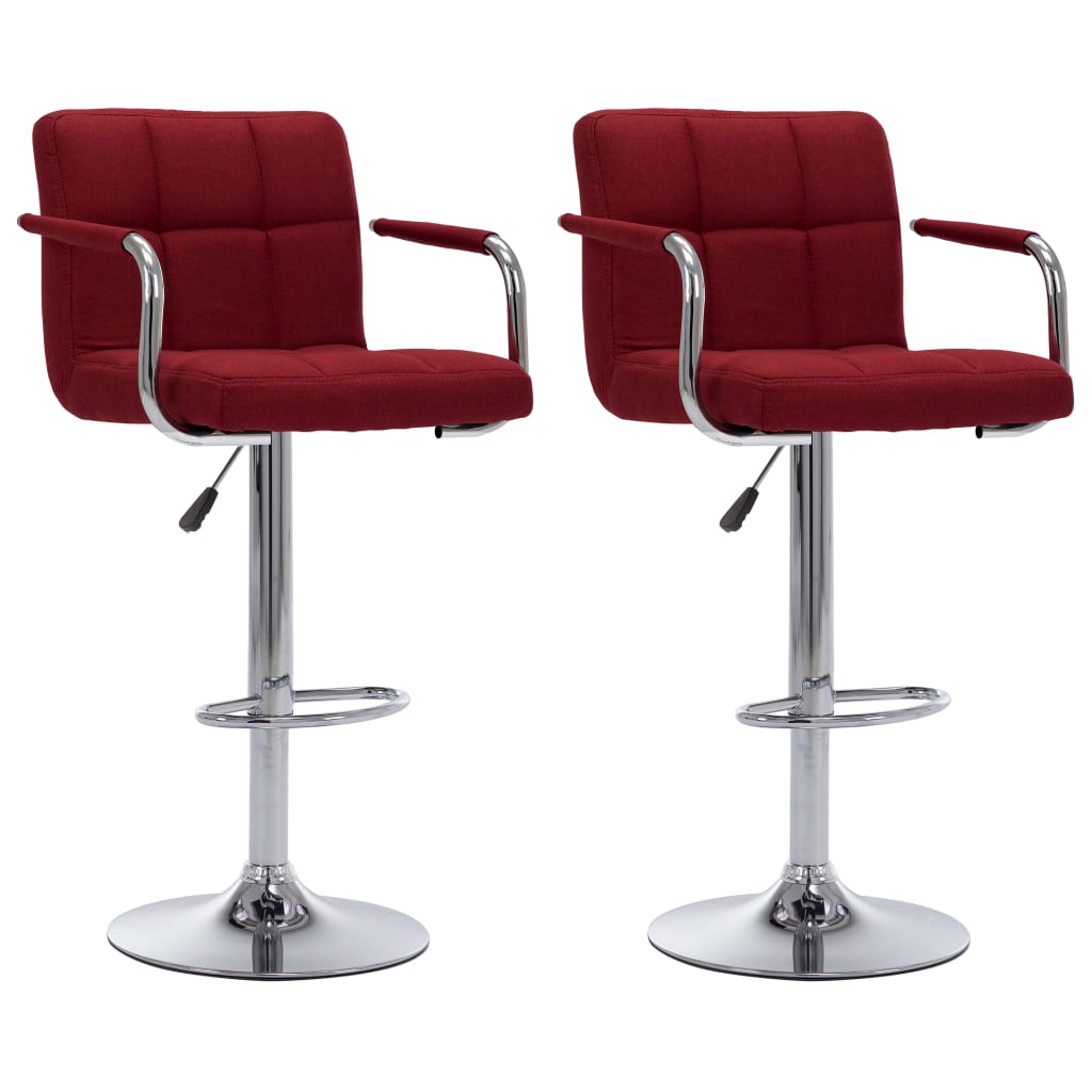 Chaises de bar lot de 2 bordeaux tissu - XIOS