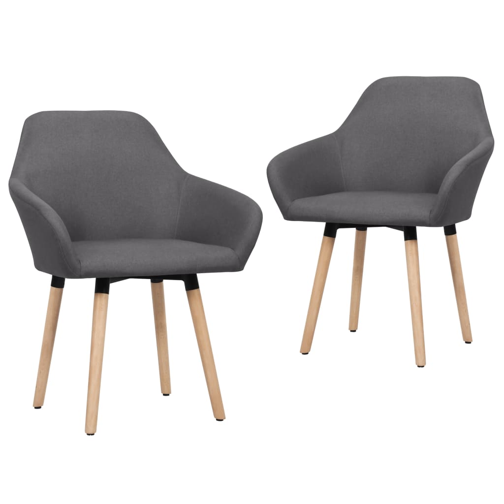 Chaises à manger lot de 2 gris foncé tissu - XIOS