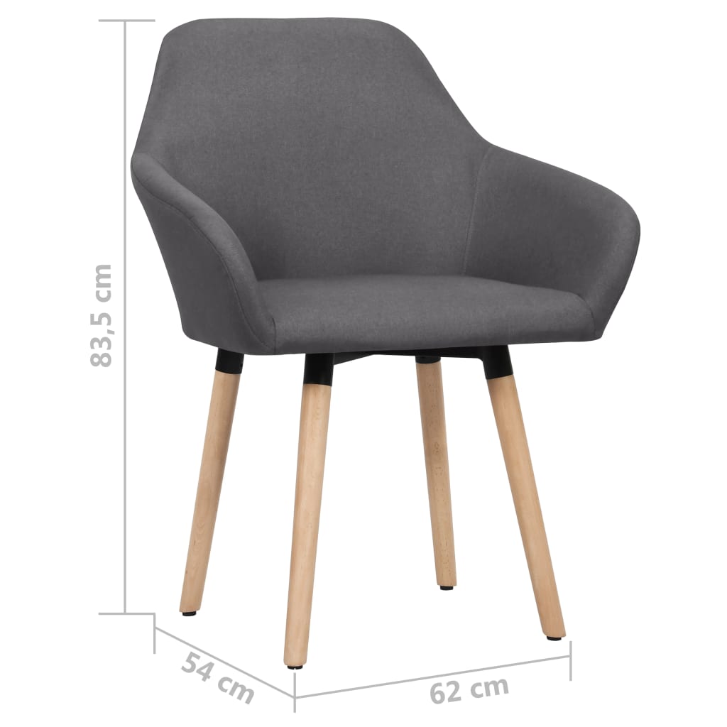 Chaises à manger lot de 2 gris foncé tissu - XIOS