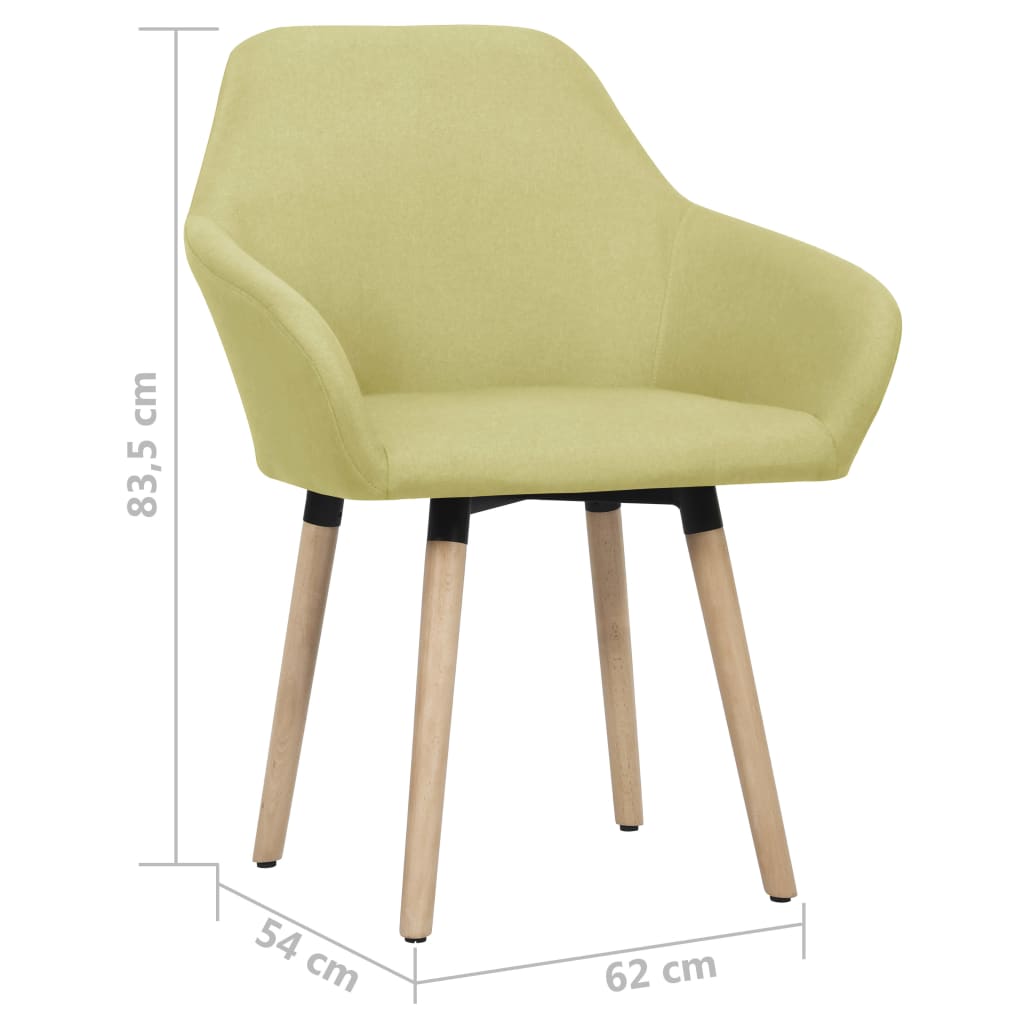 Chaises à manger lot de 2 vert tissu - XIOS