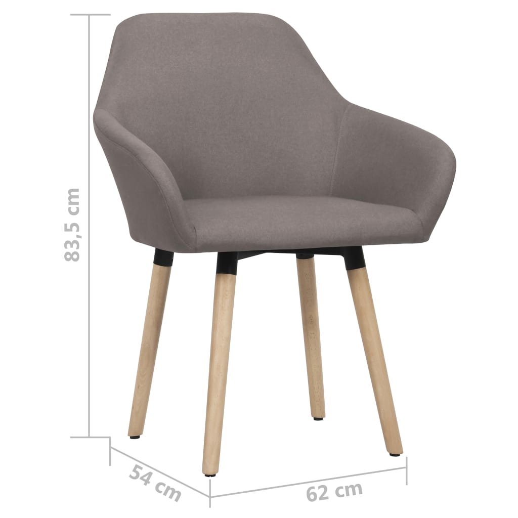 Chaises à manger lot de 2 taupe tissu - XIOS