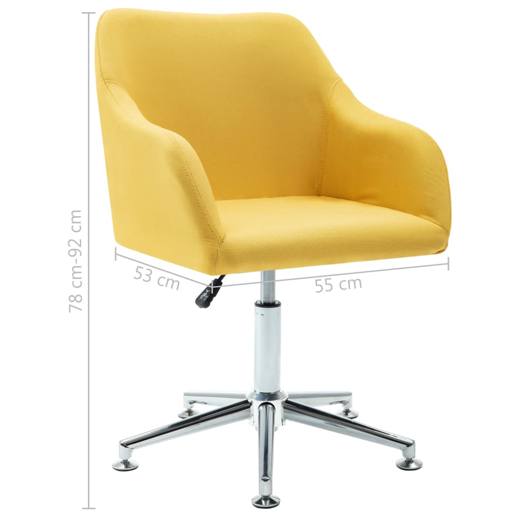 Chaise pivotante à manger jaune tissu - XIOS