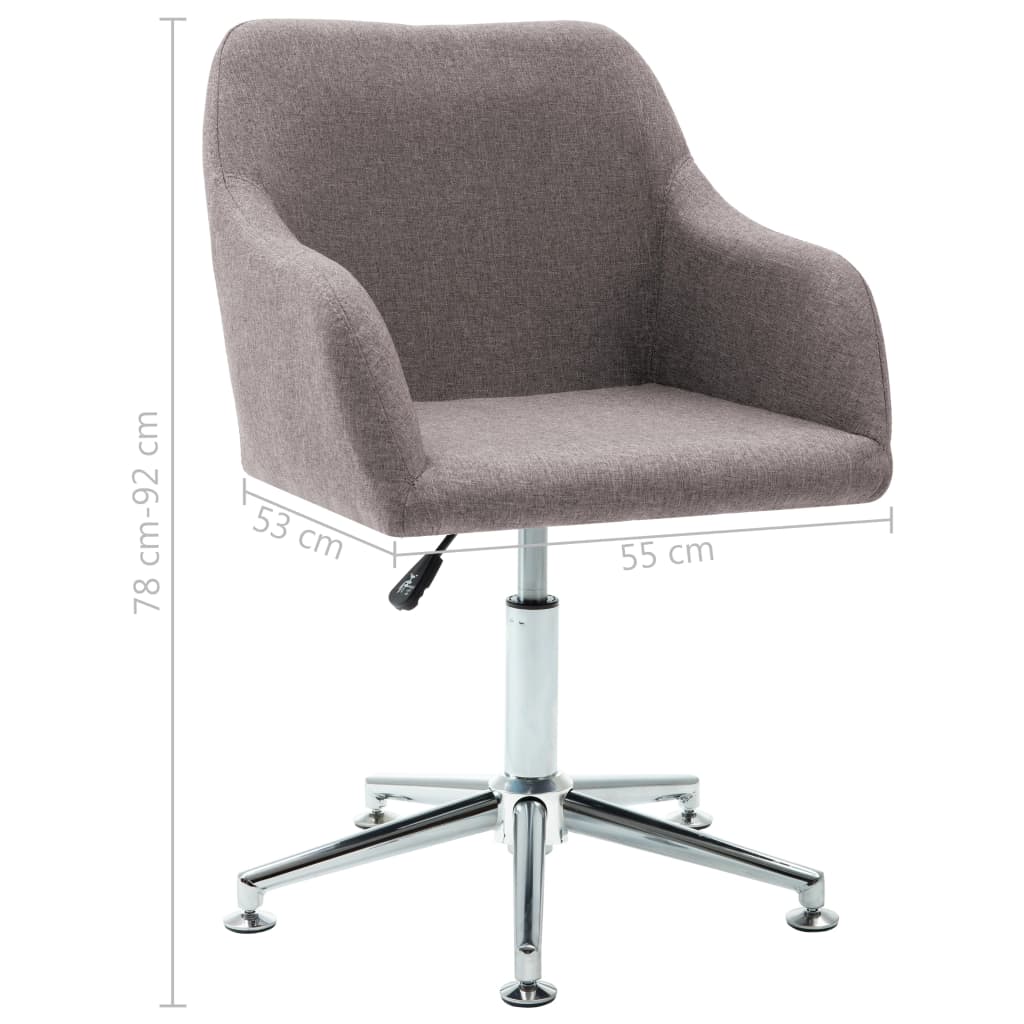 Chaise pivotante à manger taupe tissu - XIOS