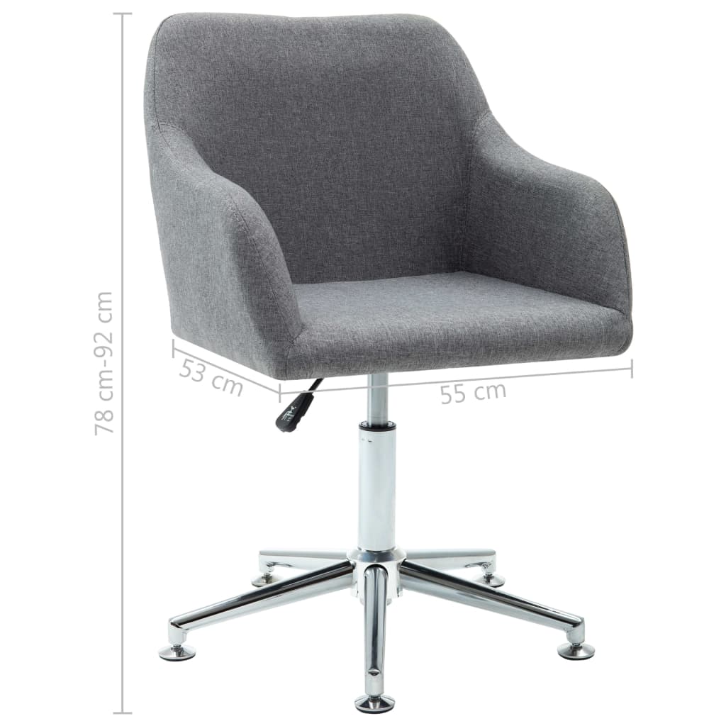 Chaises pivotantes à manger lot de 2 gris clair tissu - XIOS