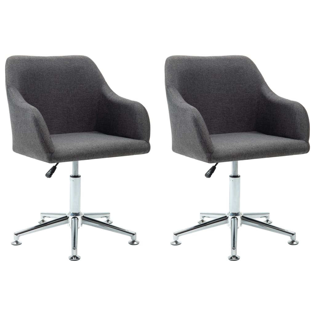 Chaises pivotantes à manger lot de 2 gris foncé tissu - XIOS