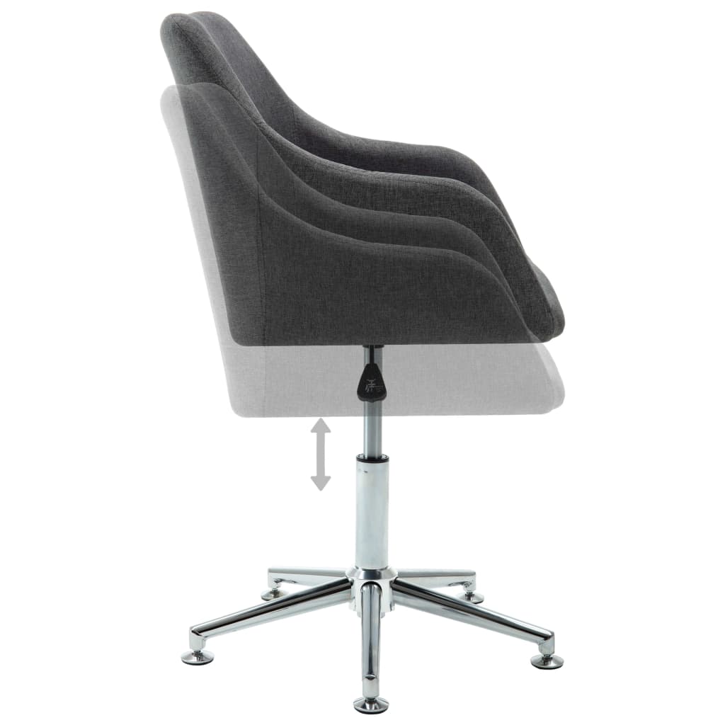 Chaises pivotantes à manger lot de 2 gris foncé tissu - XIOS