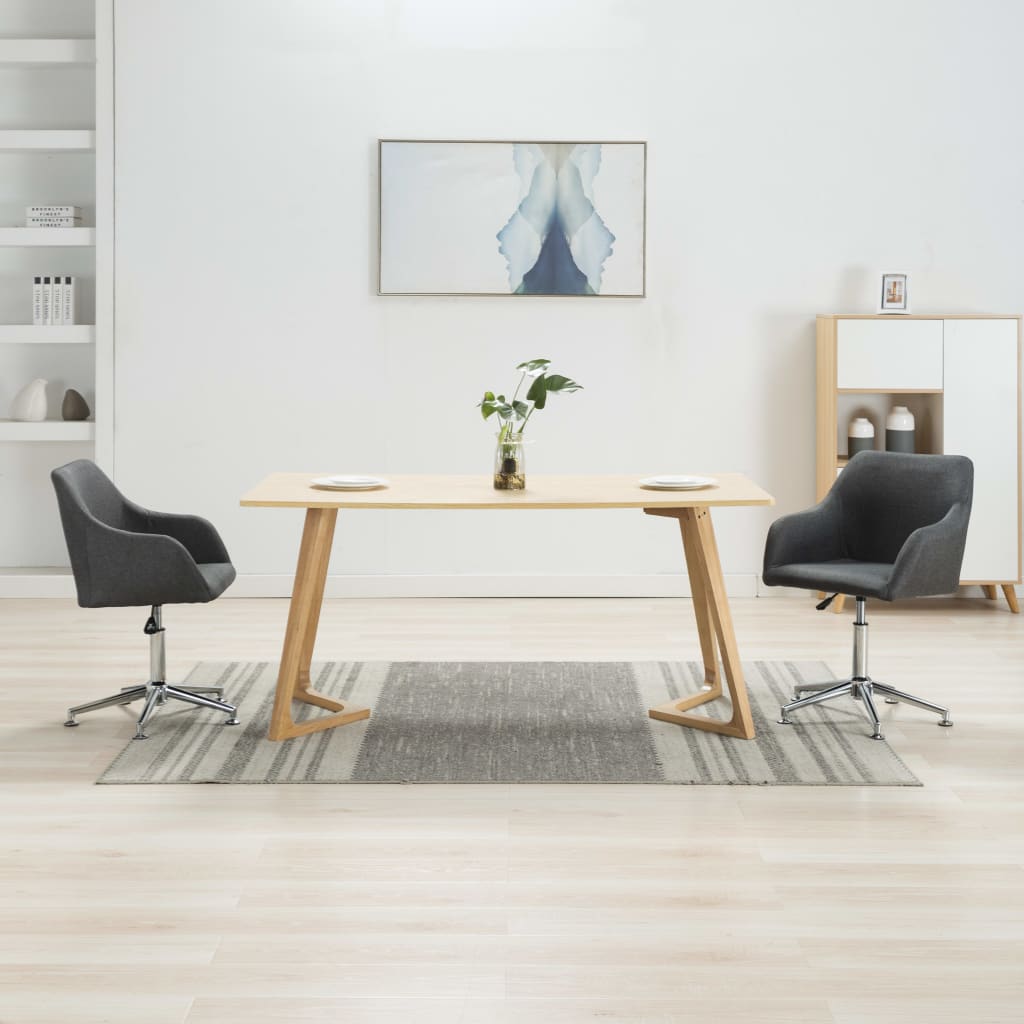 Chaises pivotantes à manger lot de 2 gris foncé tissu - XIOS