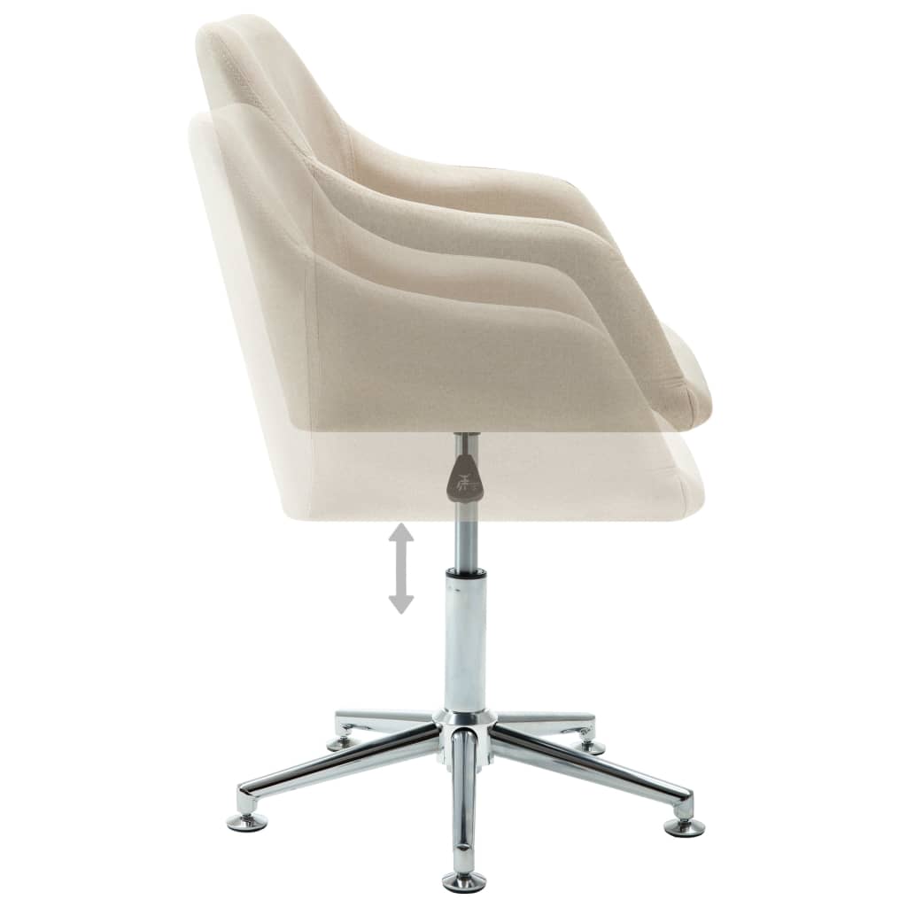 Chaises pivotantes à manger lot de 2 crème tissu - XIOS