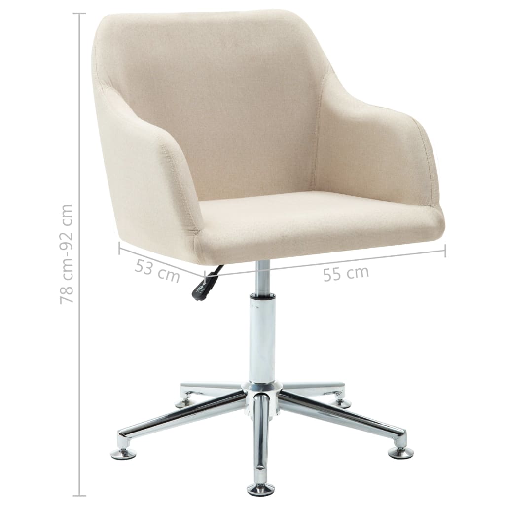 Chaises pivotantes à manger lot de 2 crème tissu - XIOS