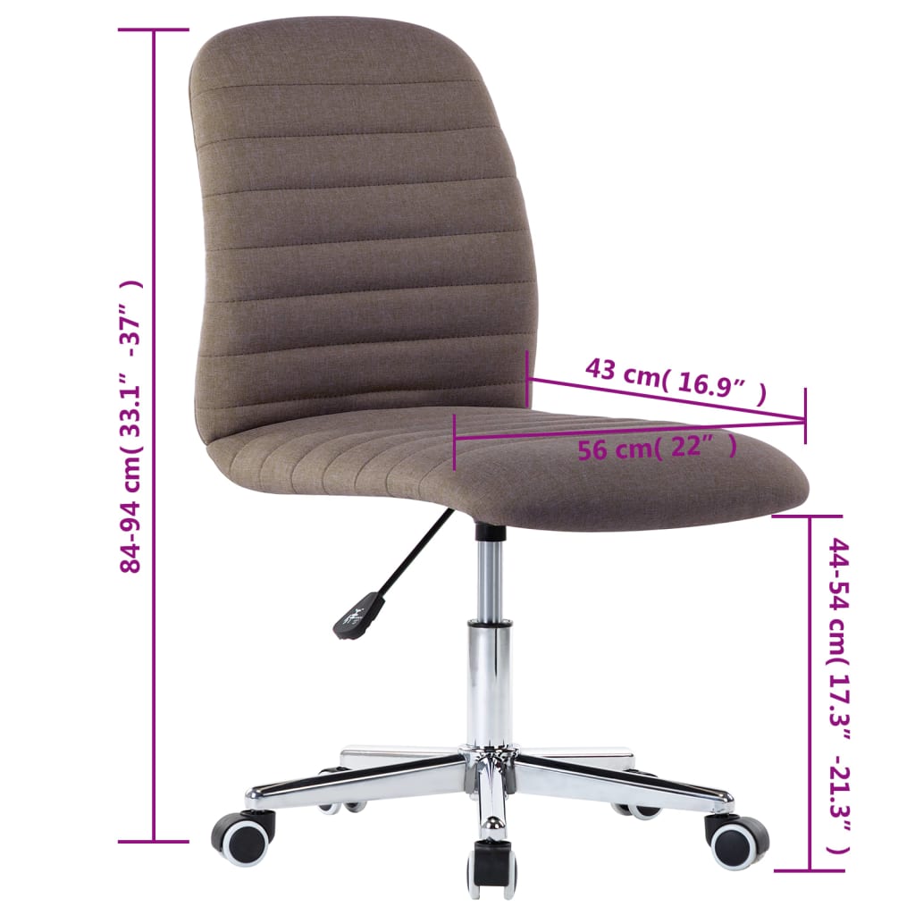 Chaises à manger lot de 2 taupe tissu - XIOS