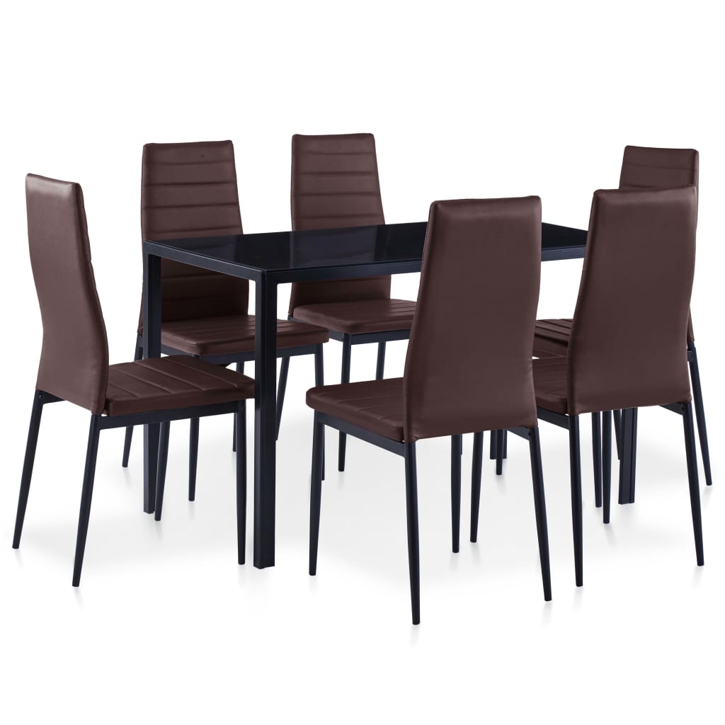 Ensemble à dîner 7 pcs Marron - XIOS