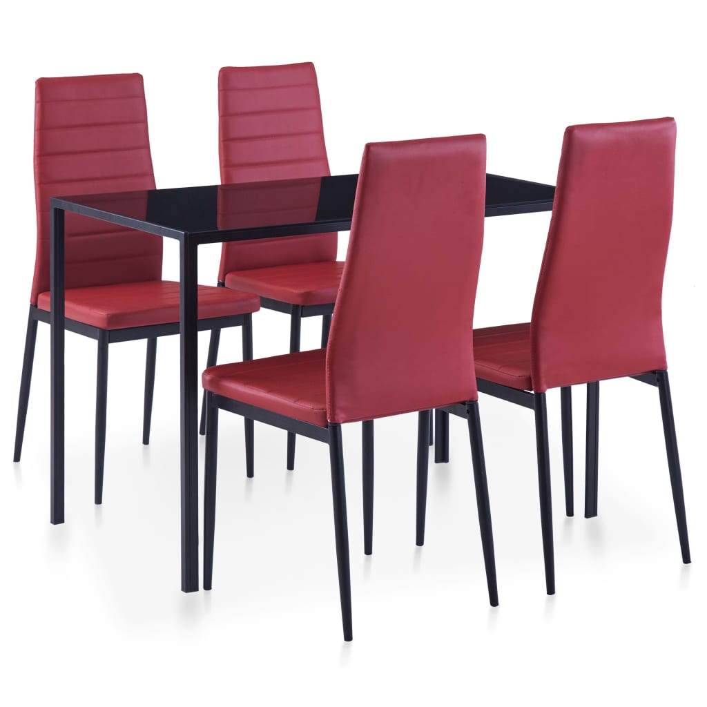 Mobilier de salle à manger 5 pcs Rouge bordeaux - XIOS