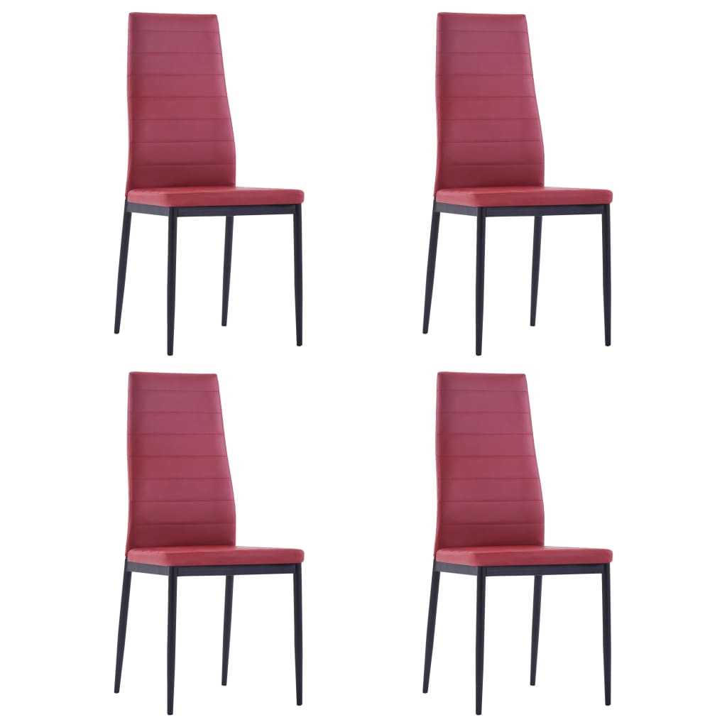 Mobilier de salle à manger 5 pcs Rouge bordeaux