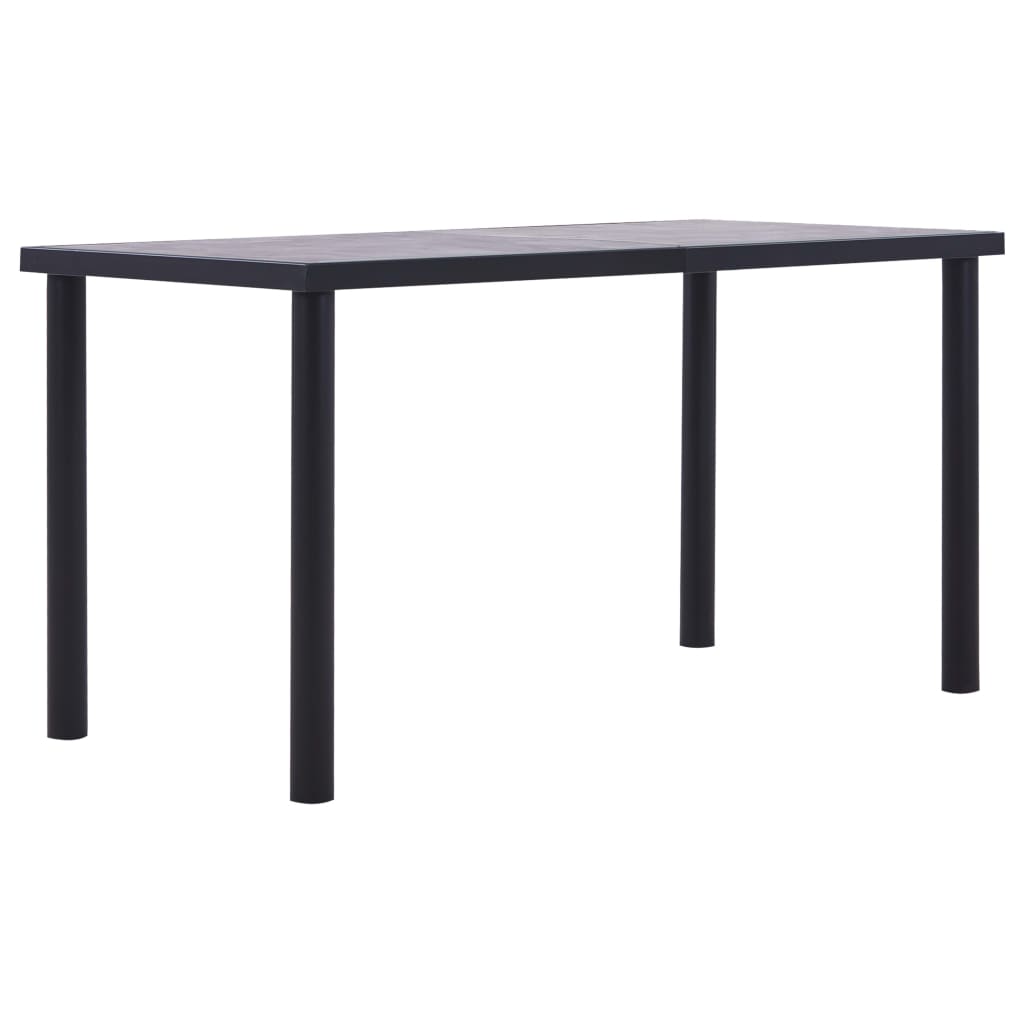 Table à manger Noir et gris béton 140x70x75 cm MDF - XIOS