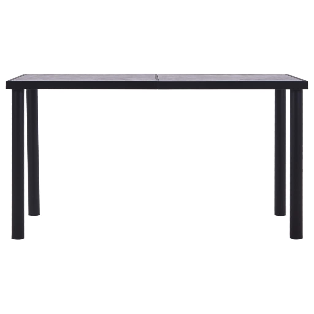 Table à manger Noir et gris béton 140x70x75 cm MDF - XIOS