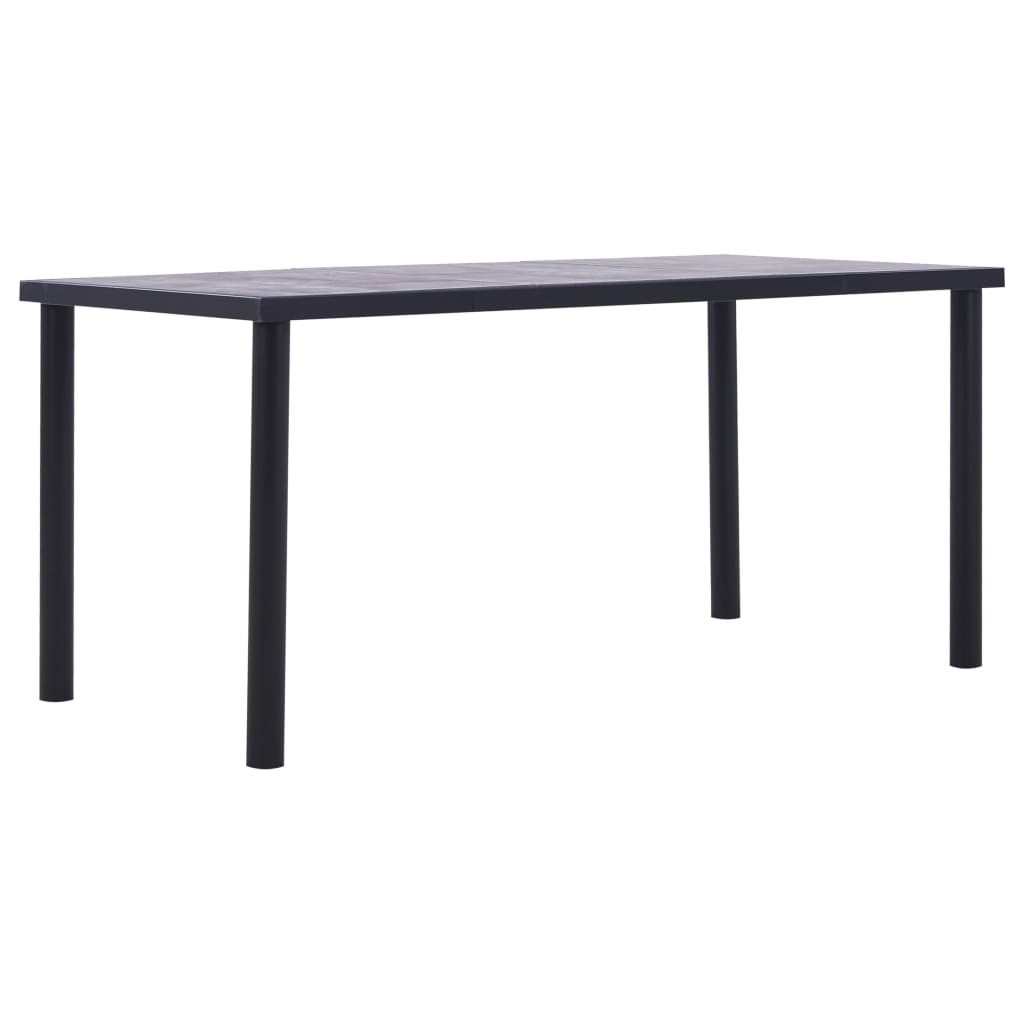 Table à manger Noir et gris béton 160x80x75 cm MDF - XIOS
