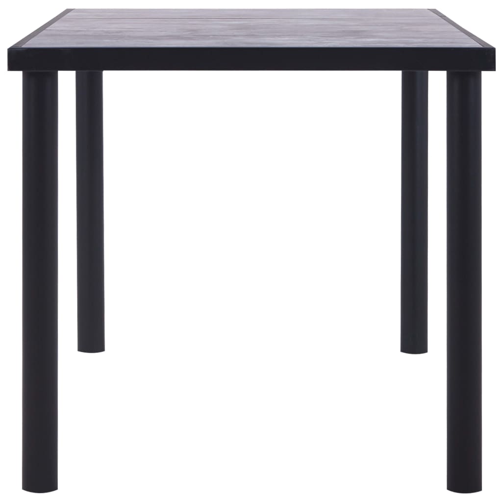 Table à manger Noir et gris béton 160x80x75 cm MDF - XIOS