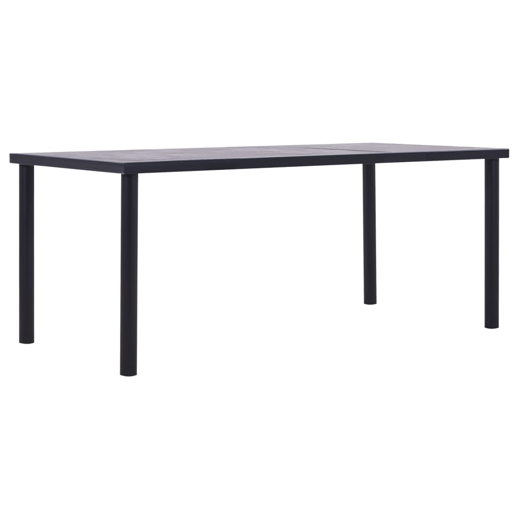 Table à manger Noir et gris béton 200x100x75 cm MDF - XIOS