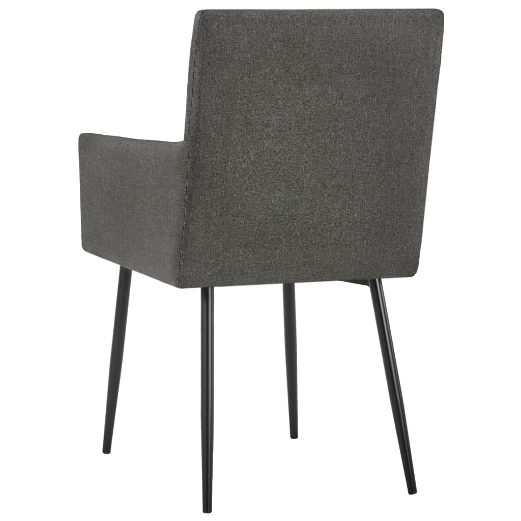 Chaises à manger et accoudoirs lot de 2 taupe tissu - XIOS