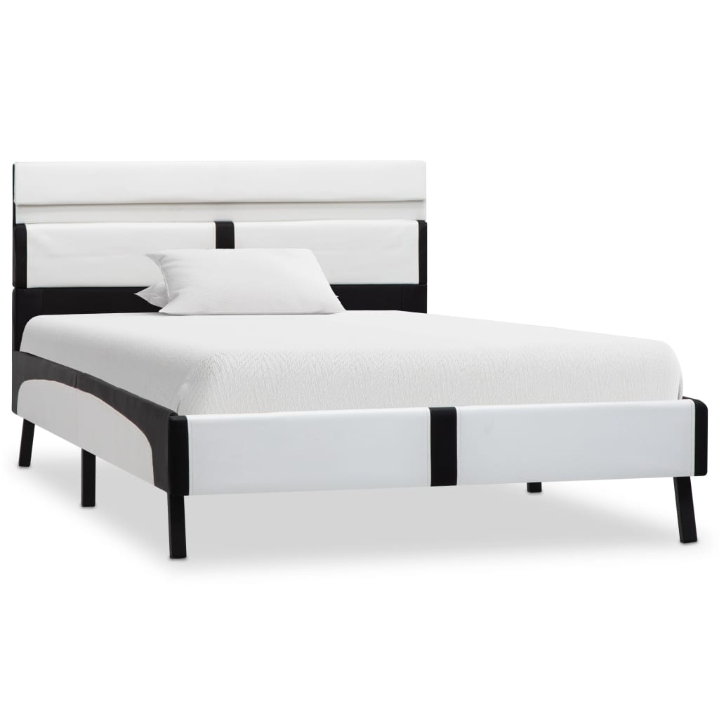 Cadre de lit avec LED sans matelas blanc et noir 90x200 cm - XIOS