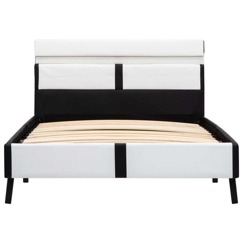 Cadre de lit avec LED sans matelas blanc et noir 90x200 cm - XIOS