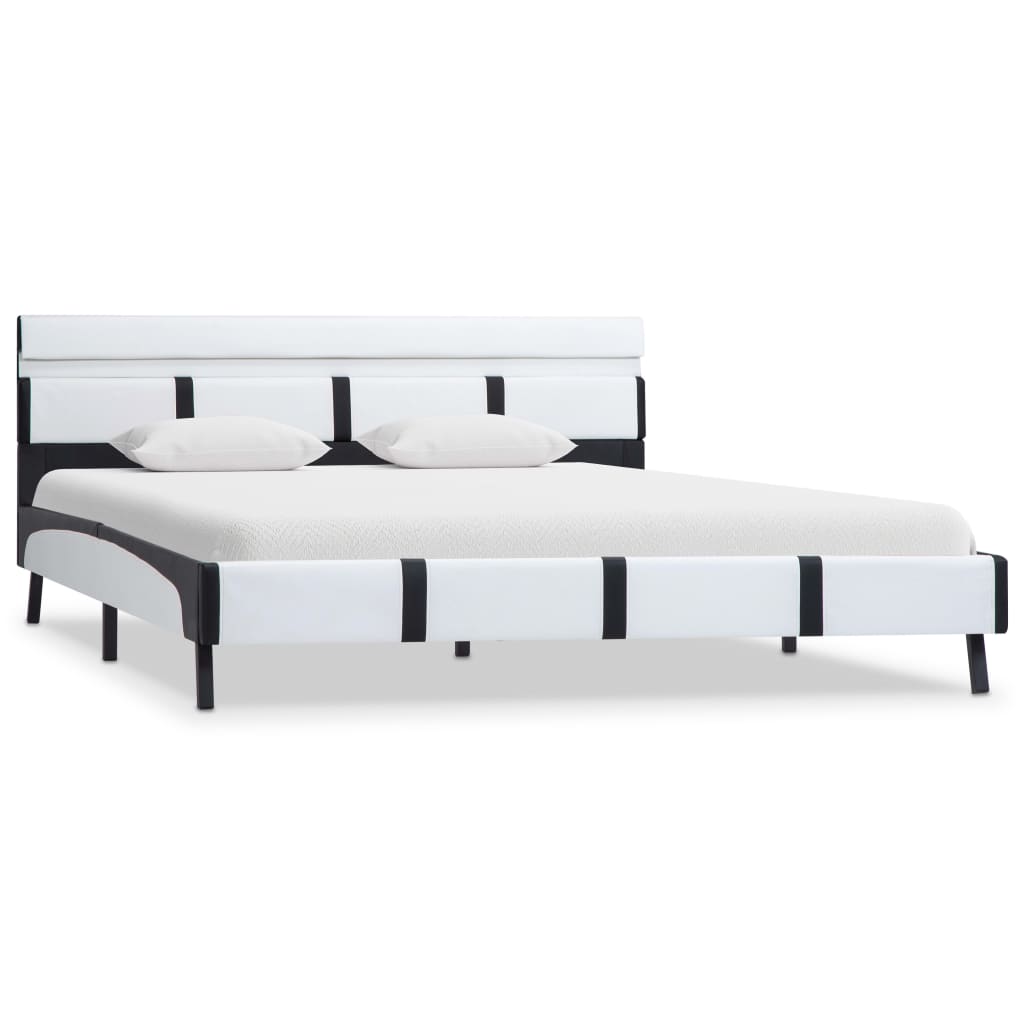 Cadre de lit avec LED sans matelas blanc 140x200 cm similicuir - XIOS