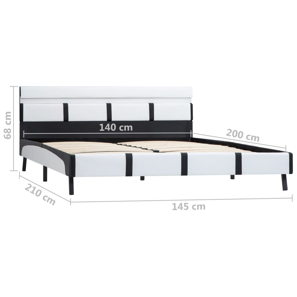 Cadre de lit avec LED sans matelas blanc 140x200 cm similicuir - XIOS
