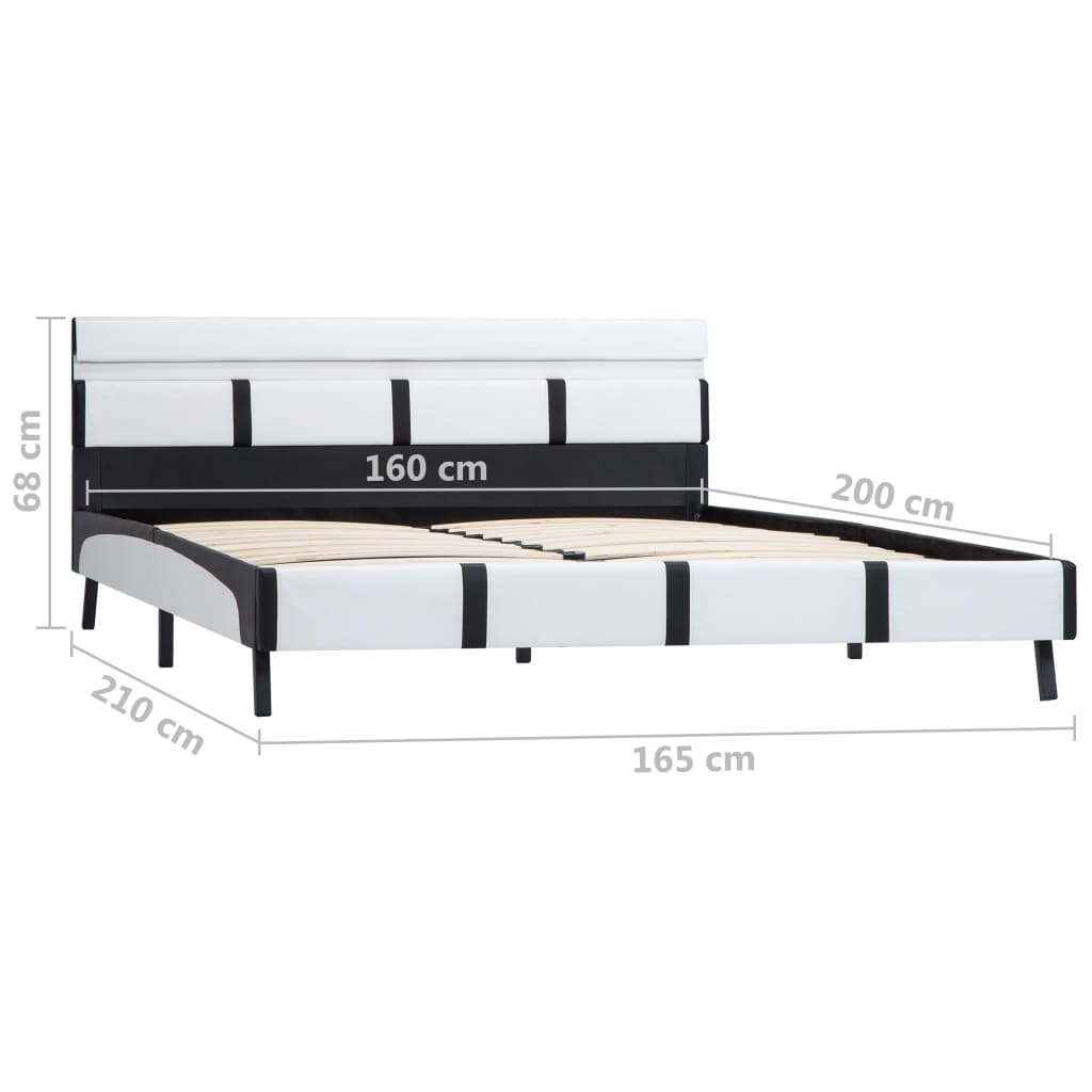 Cadre de lit avec LED sans matelas blanc 160x200 cm - XIOS