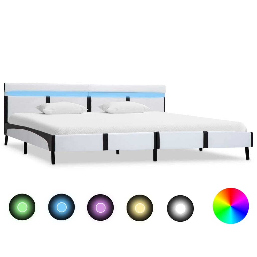 Cadre de lit avec LED sans matelas blanc 180x200 cm - XIOS