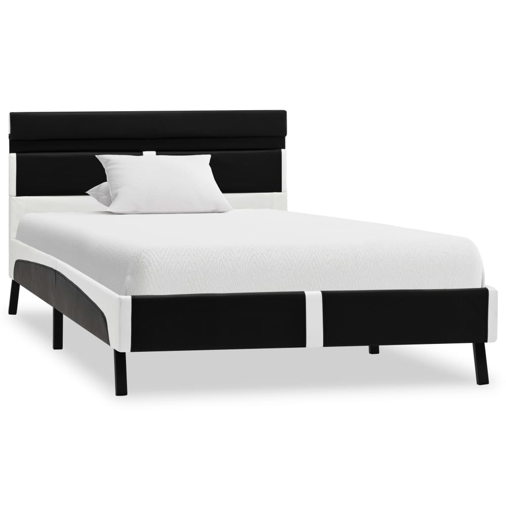 Cadre de lit avec LED sans matelas noir similicuir 90x200 cm - XIOS