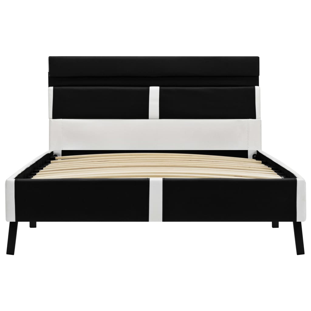Cadre de lit avec LED sans matelas noir similicuir 90x200 cm - XIOS