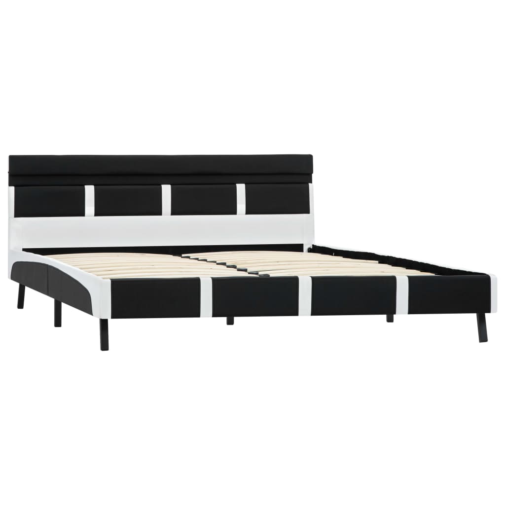 Cadre de lit avec LED sans matelas noir 140x200 cm similicuir - XIOS