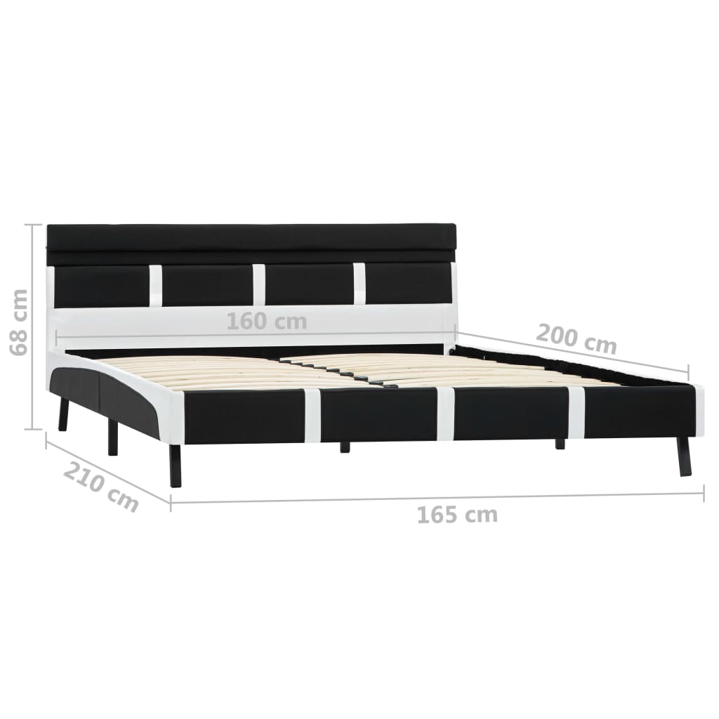 Cadre de lit avec LED sans matelas noir 160x200 cm - XIOS