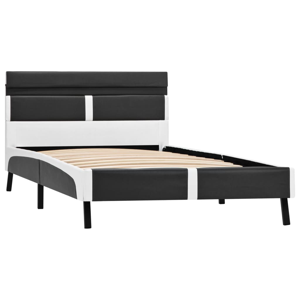 Cadre de lit avec LED sans matelas gris similicuir 90x200 cm - XIOS