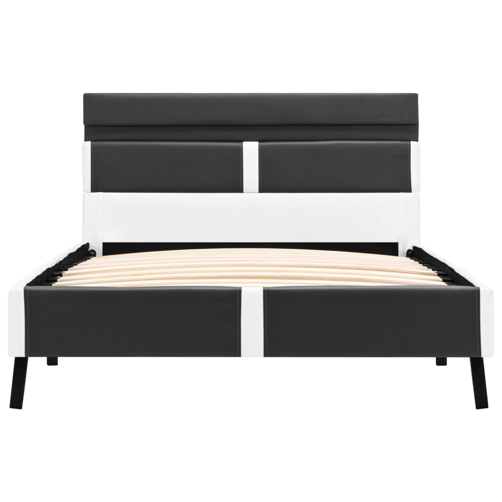 Cadre de lit avec LED sans matelas gris similicuir 90x200 cm - XIOS