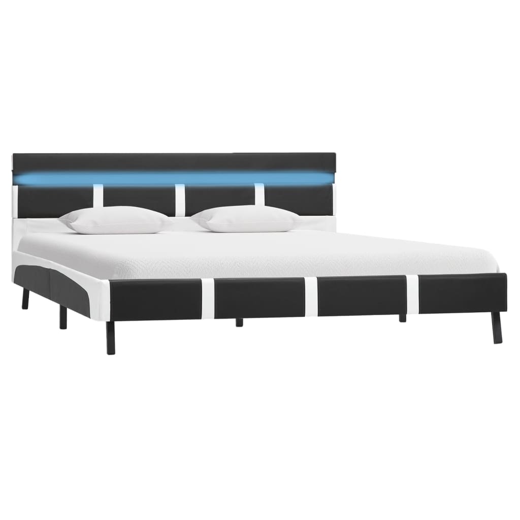 Cadre de lit avec LED Gris Similicuir 120 x 200 cm - XIOS