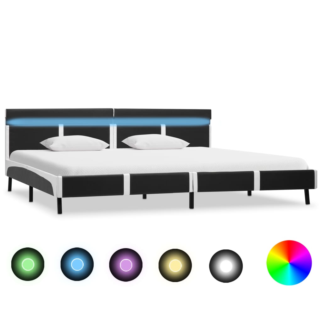 Cadre de lit avec LED sans matelas Gris Similicuir 180x200 cm - XIOS