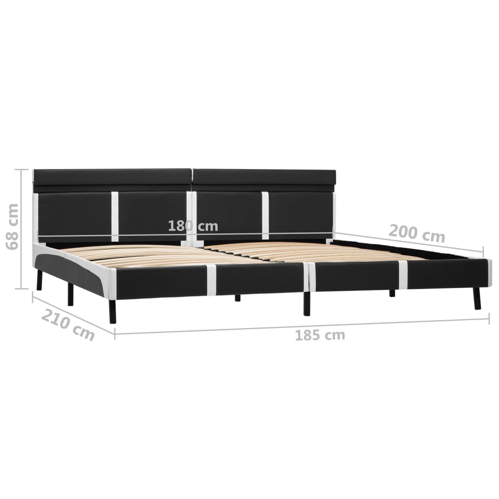 Cadre de lit avec LED sans matelas Gris Similicuir 180x200 cm - XIOS