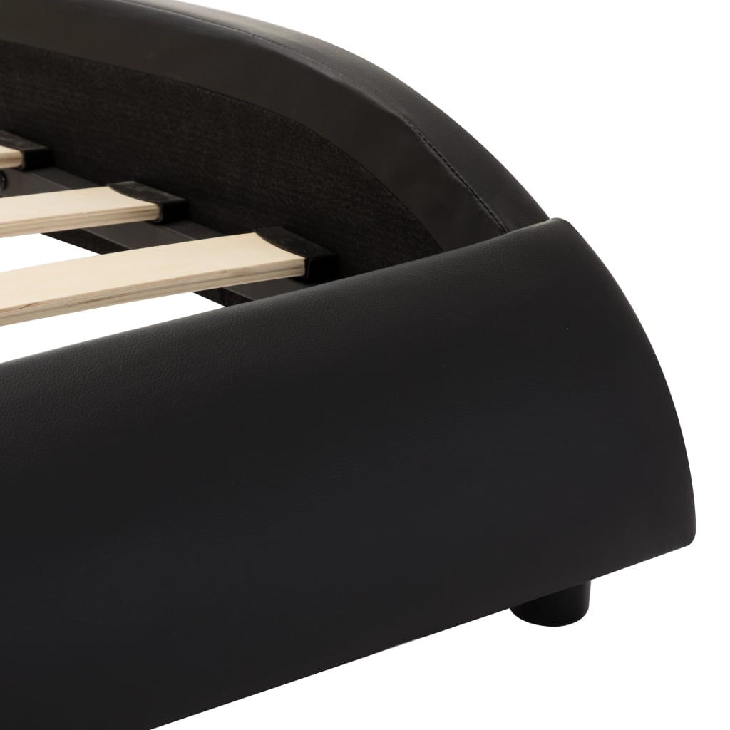 Cadre de lit avec LED sans matelas noir et blanc 180x200 cm - XIOS