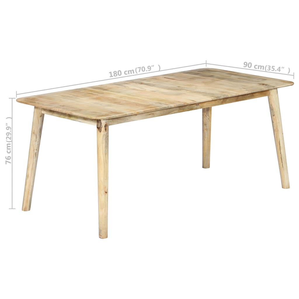 Table de salle à manger 180x90x76 cm Bois de manguier massif - XIOS