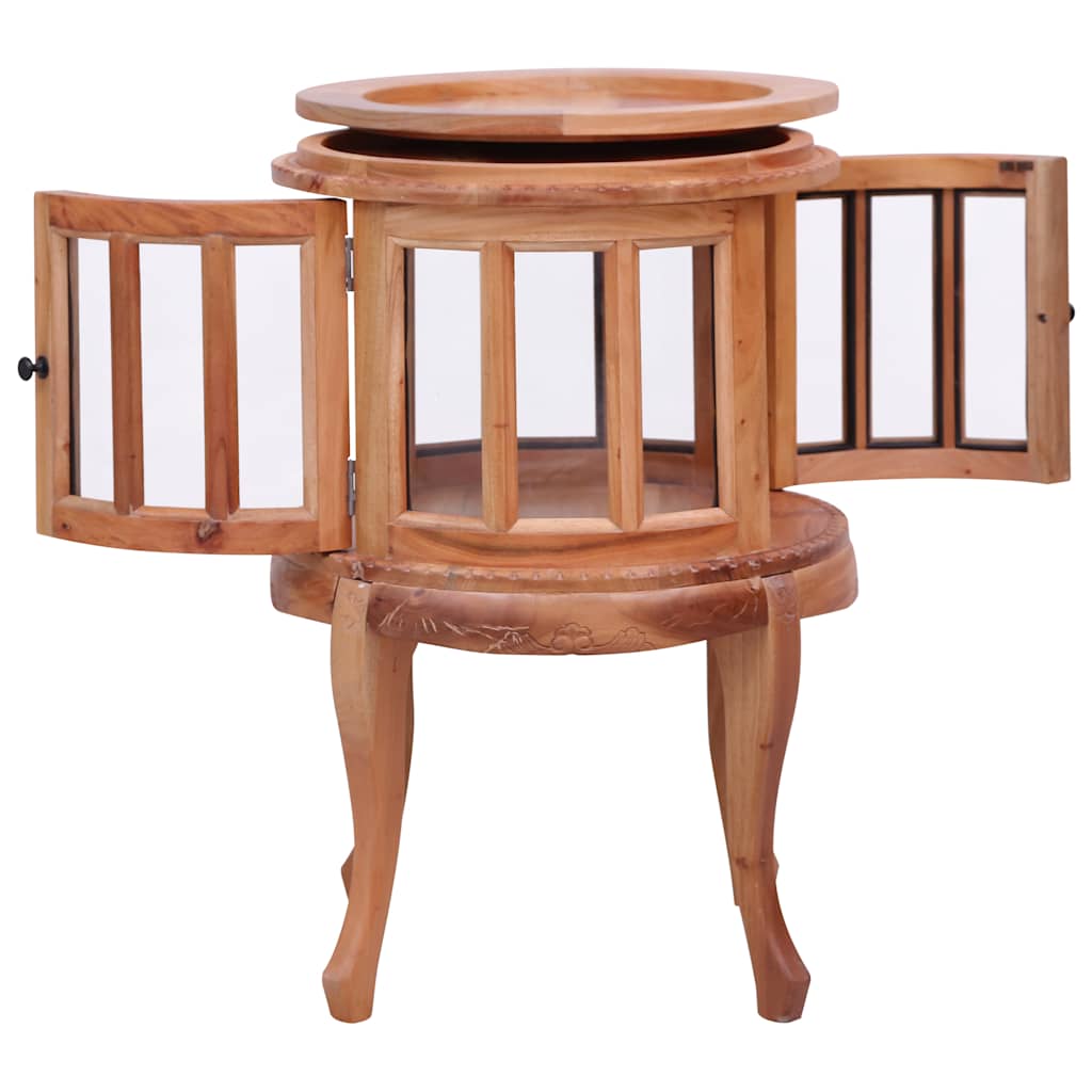 Armoire de vitrine Naturel 50x50x76 cm Bois d'acajou massif - XIOS