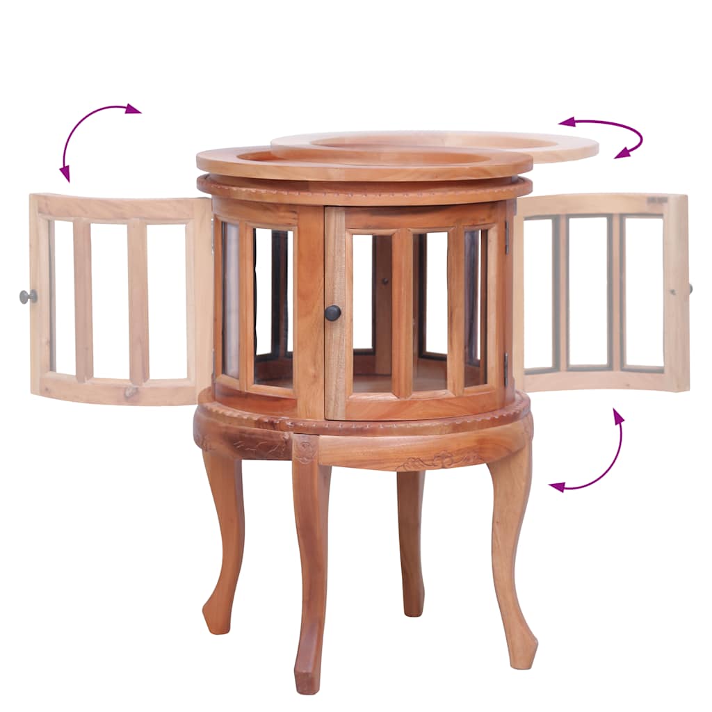 Armoire de vitrine Naturel 50x50x76 cm Bois d'acajou massif - XIOS