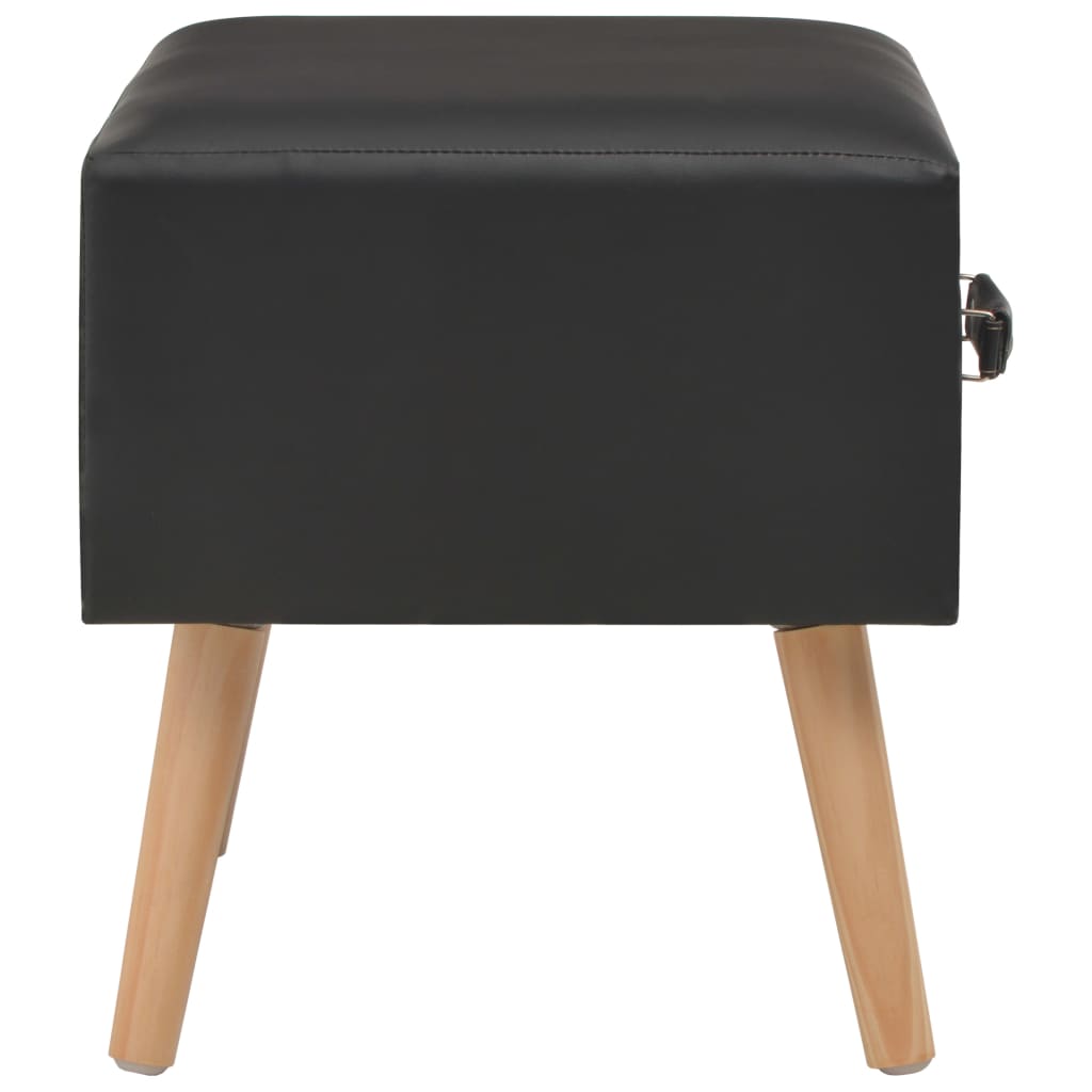 Tables de chevet 2 pcs Noir 40x35x40 cm Similicuir - XIOS