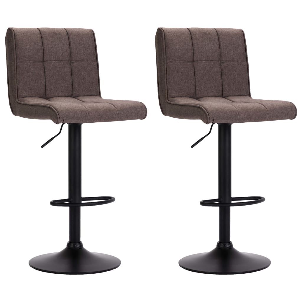 Tabourets de bar lot de 2 taupe tissu - XIOS