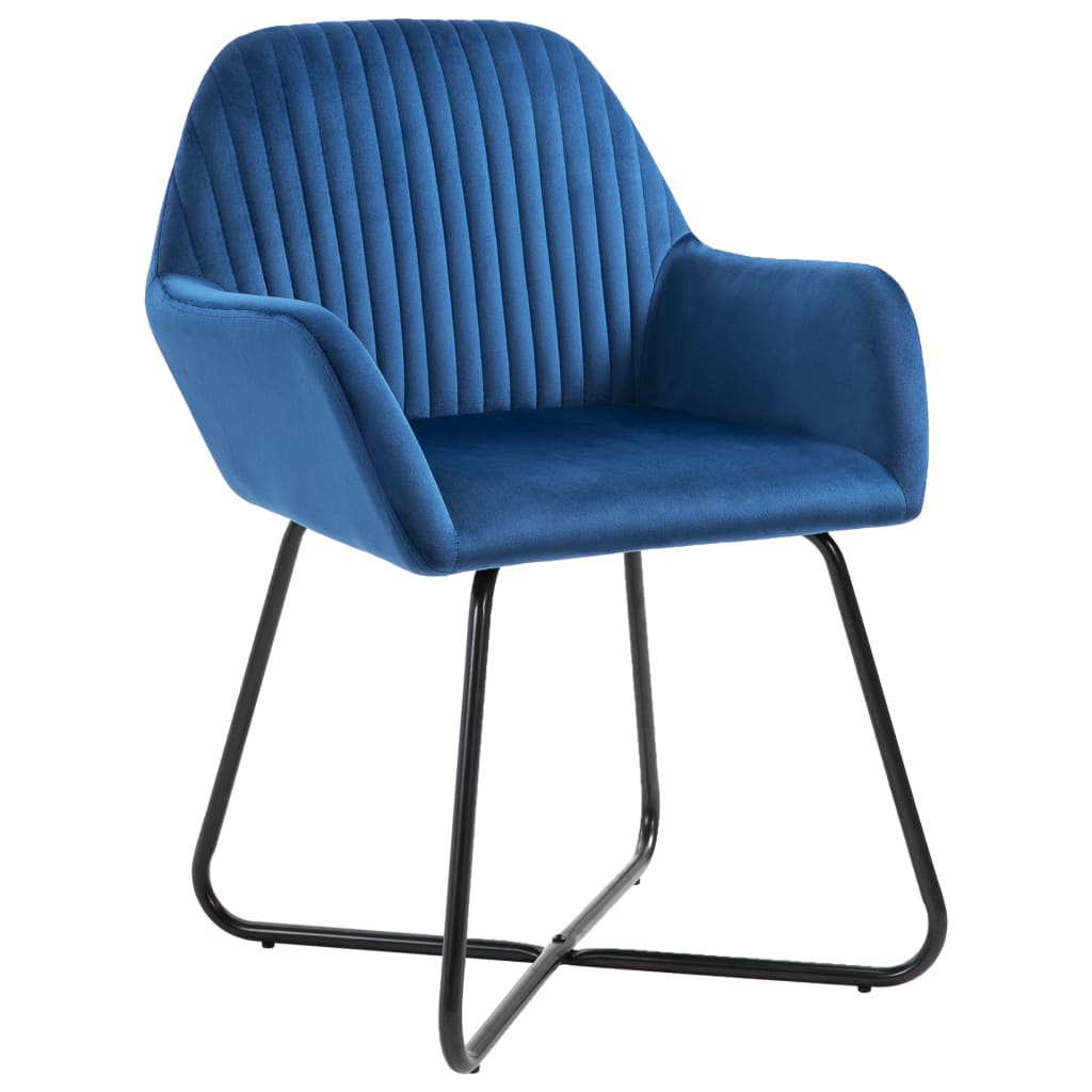 Chaises à manger lot de 2 Bleu Velours - XIOS