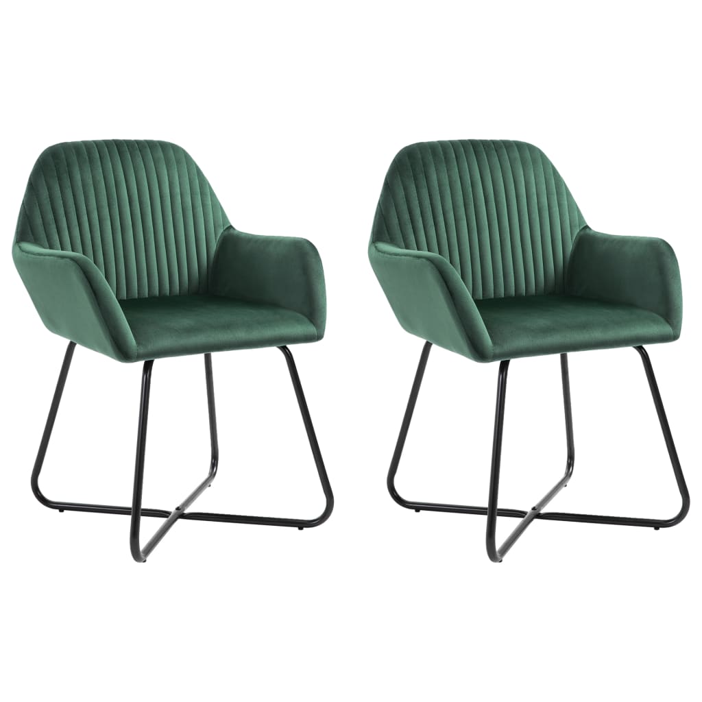 Chaises à manger lot de 2 vert velours - XIOS