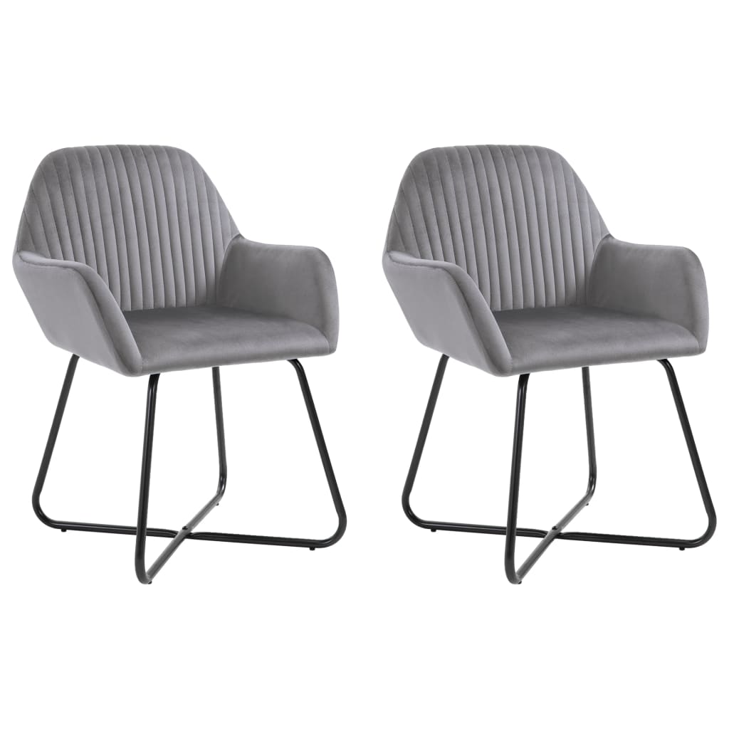 Chaises à manger lot de 2 gris velours - XIOS