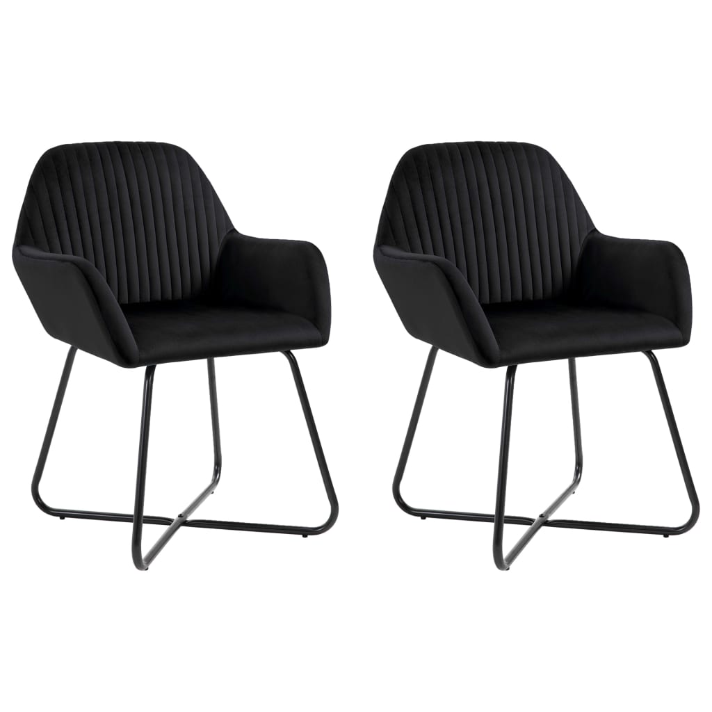 Chaises à manger lot de 2 Noir Velours - XIOS