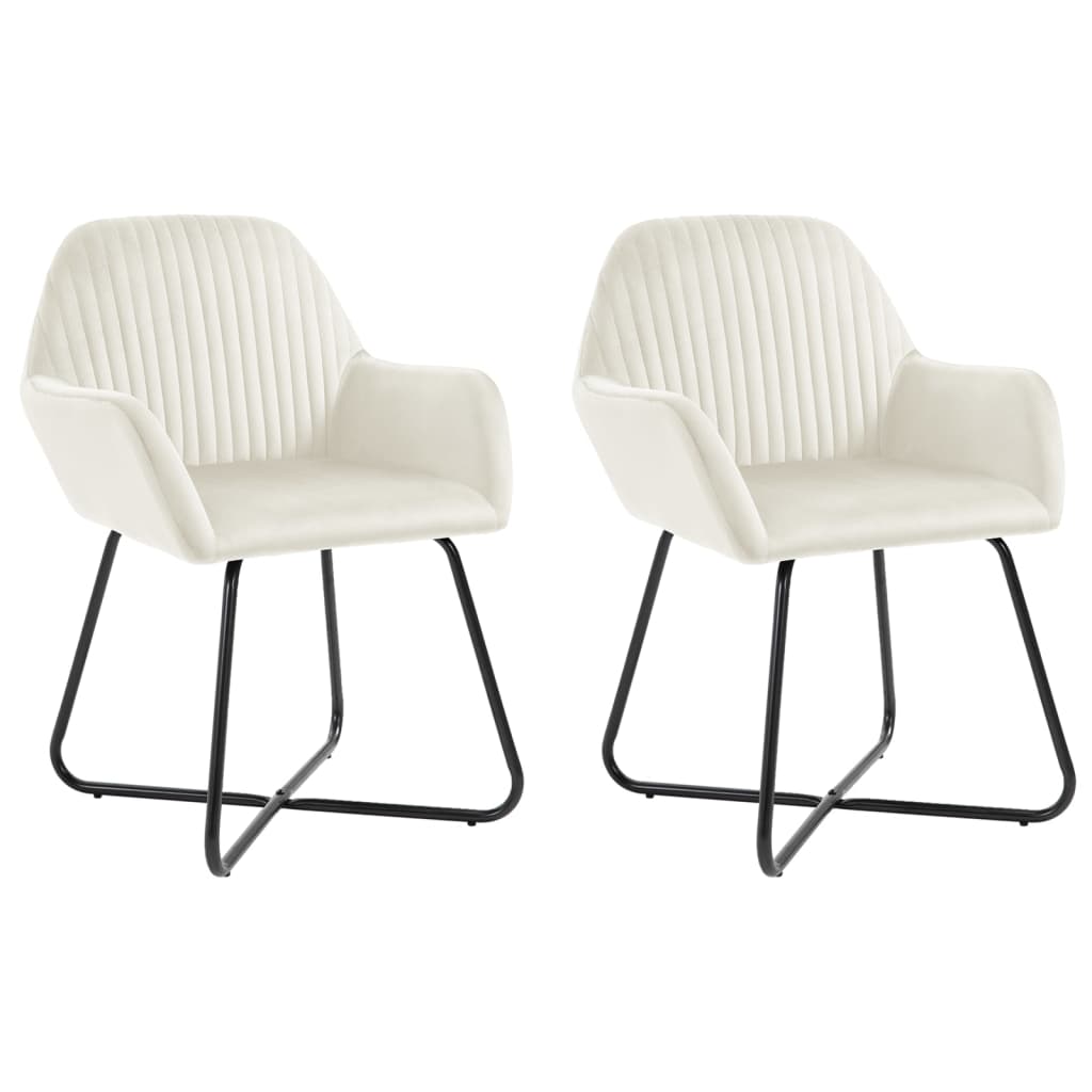Chaises à manger lot de 2 Crème Velours - XIOS